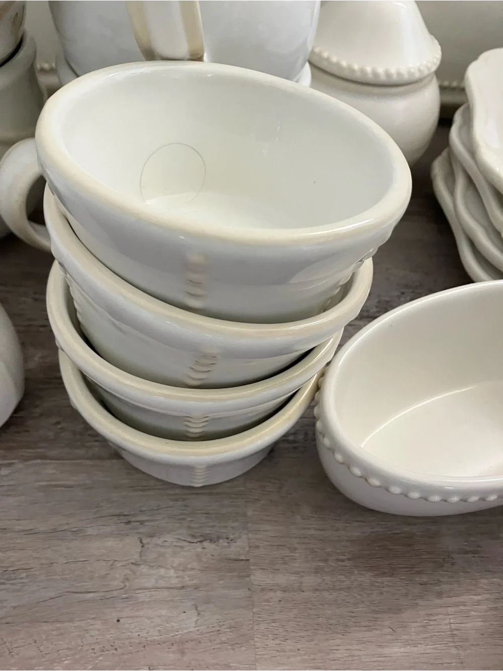 Princess House Cream Ceramic Canister and Serveware Collection